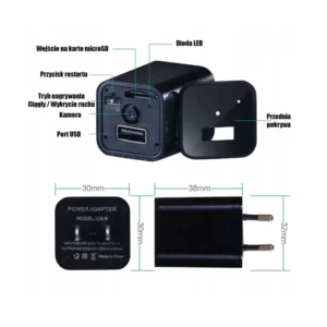 Mini Kamera Szpiegowska ukryta w Ładowarka USB Podgląd na żywo