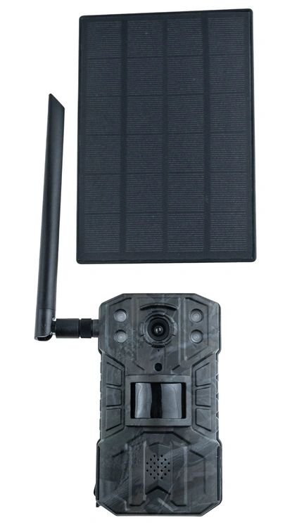 Fotopułapka H2 4G LTE live view z głośnikiem, 3×18650 i panelem solarnym w zestawie — IP66, 14 Mpx, 2.7K
