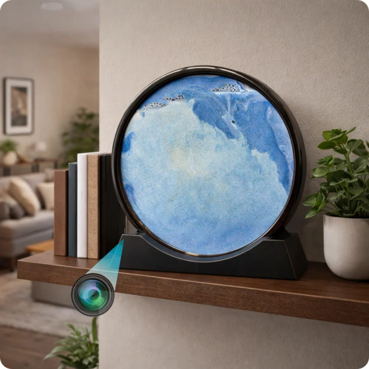 Ukryta kamera WiFi w obrazie z piaskiem WFSH61 – monitoring 1080p do domu
